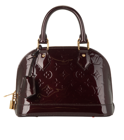 Alma BB, &pound;1,100, Handbags, Burgundy, Patent Leather, Front view